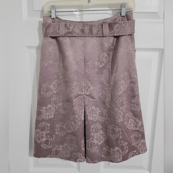 Purificacion Garcia Pencil Skirt Size 6/8 Cotton Silk Blend Spain Elegant Purple - Picture 2 of 12